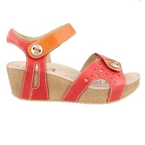 Romika Germany Florida Leather Wedge Sandals Platforms
